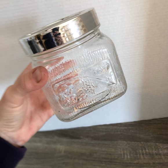 Vtg Italian Glass Fruit Patterned Jar with Lid - Picture 10 of 14